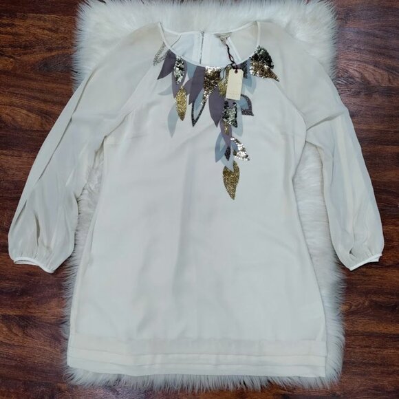 NWT Ted Baker Embellished Whimsy Weddingguest Above Knee Dress Cream Womens M - Picture 4 of 16